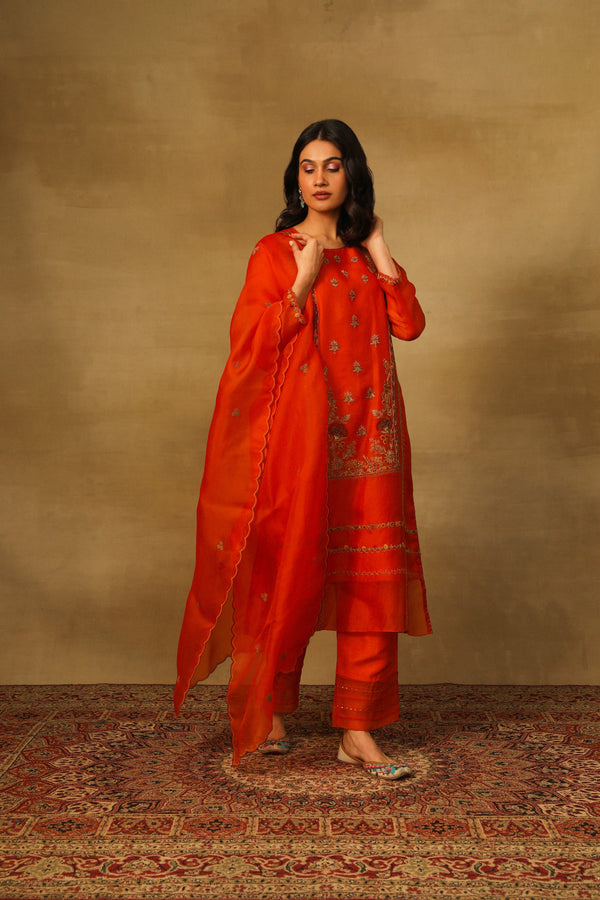 Rust 3DTW Kurta set