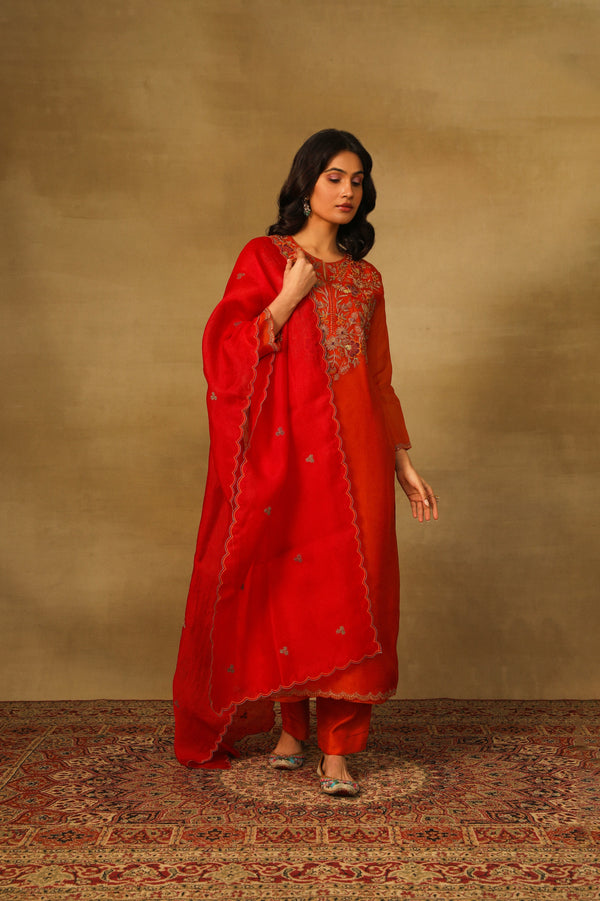 Rust TW straight Kurta set