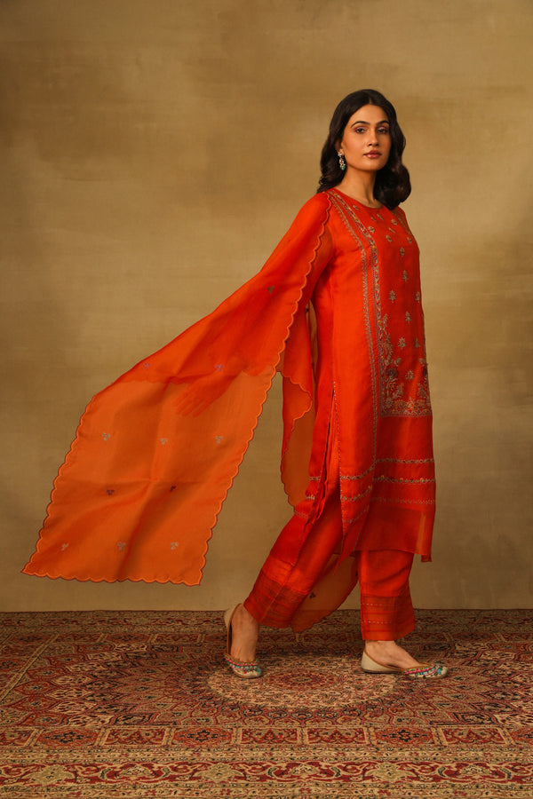 Rust 3DTW Kurta set