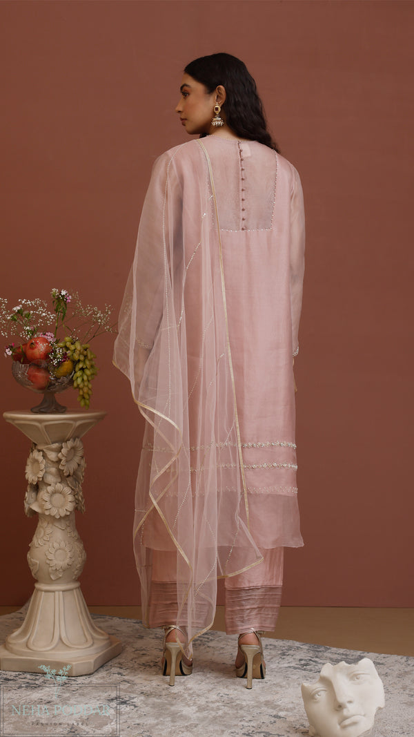 Rosepink 3D Dori Kurta with pants and duppatta