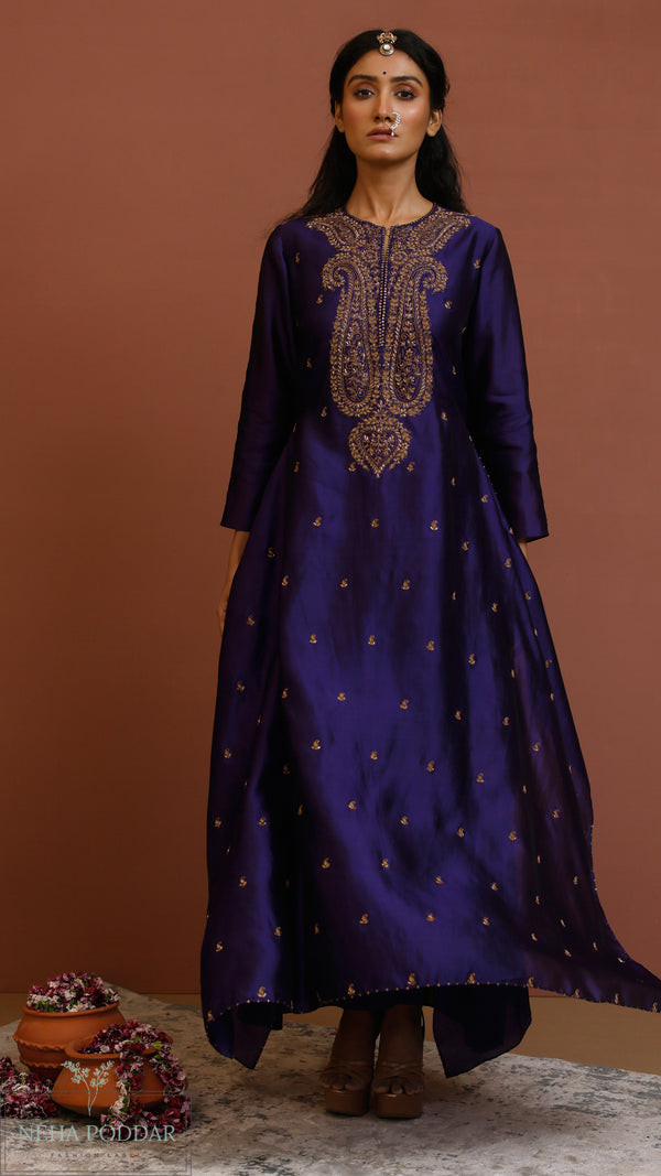 Blue KB Silk long dress