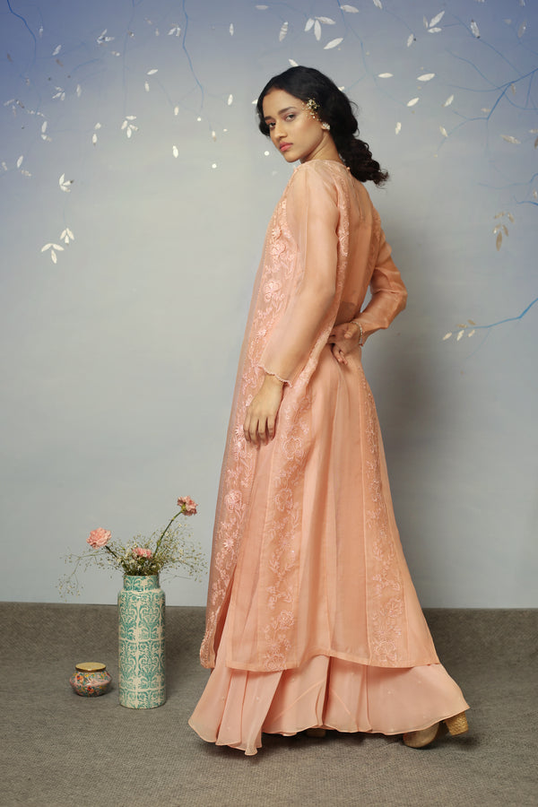 3d TW Peach kurta with skirt