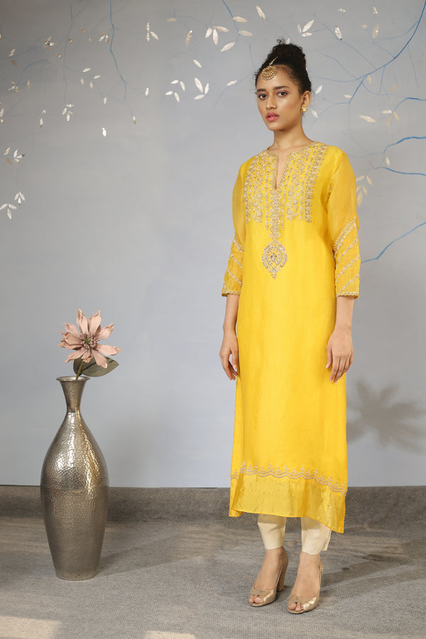 JR Yellow Kurta with pants